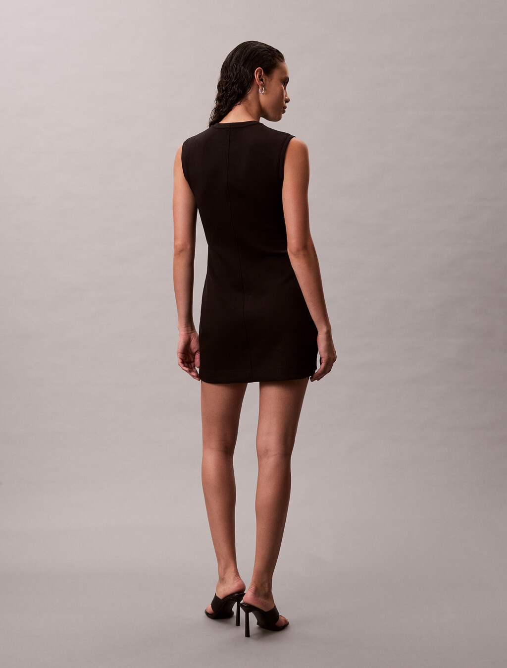 Jersey Fit and Flare Dress, Black, hi-res