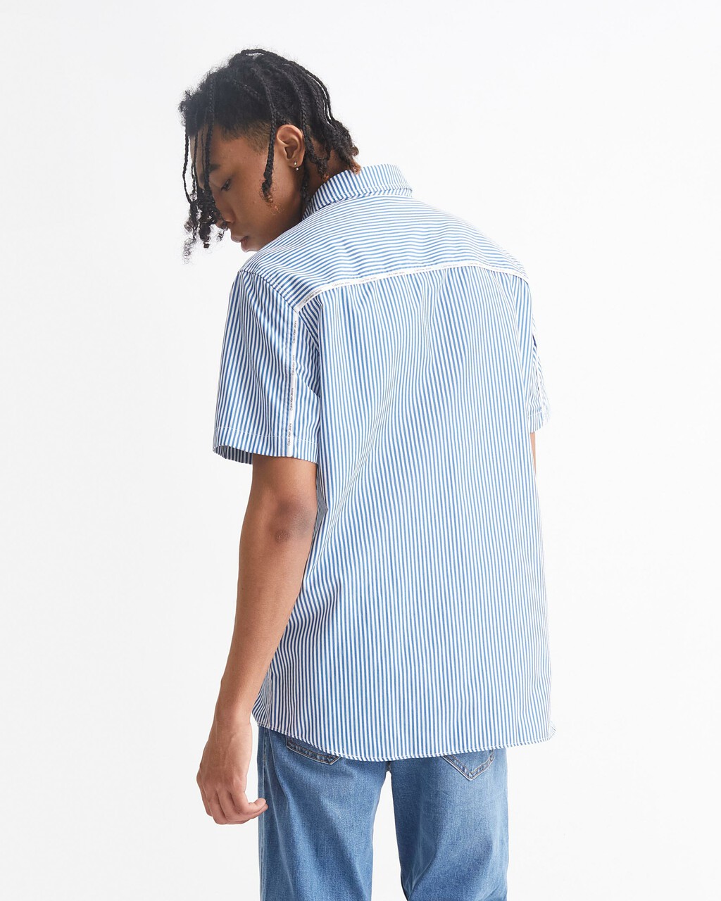 LOGO PIPING RELAXED SHIRT, Tarps Blue, hi-res