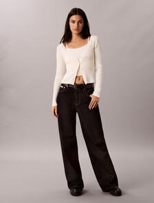 Rib Knit Cardigan Set, Tofu, hi-res