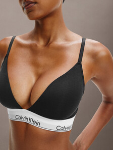 Icon Cotton Lightly Lined 三角罩杯內衣, BLACK, hi-res