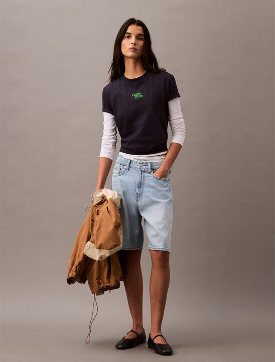 Flocked Logo Crewneck Tee