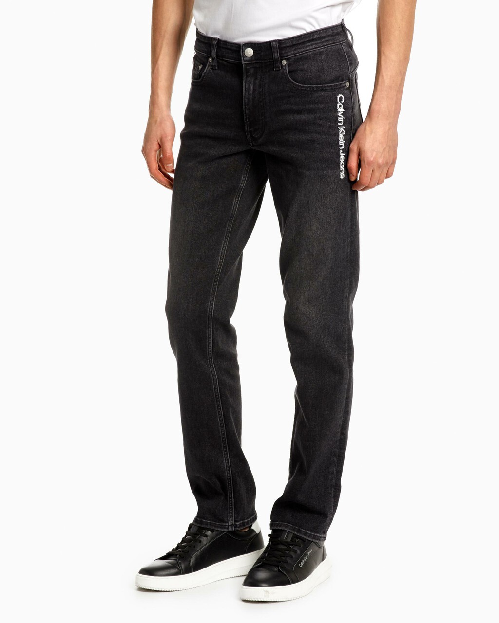 Reconsidered Ckj 027 合身牛仔褲, Black Vertical Print Logo, hi-res