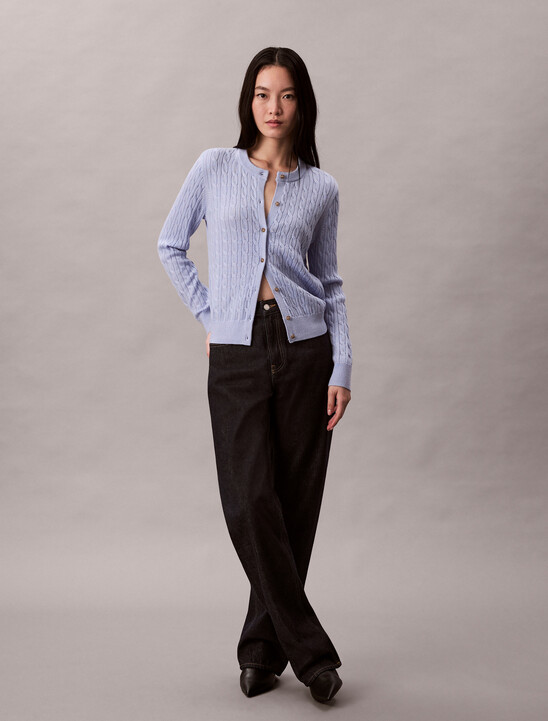 Merino Wool Blend Cable Cardigan