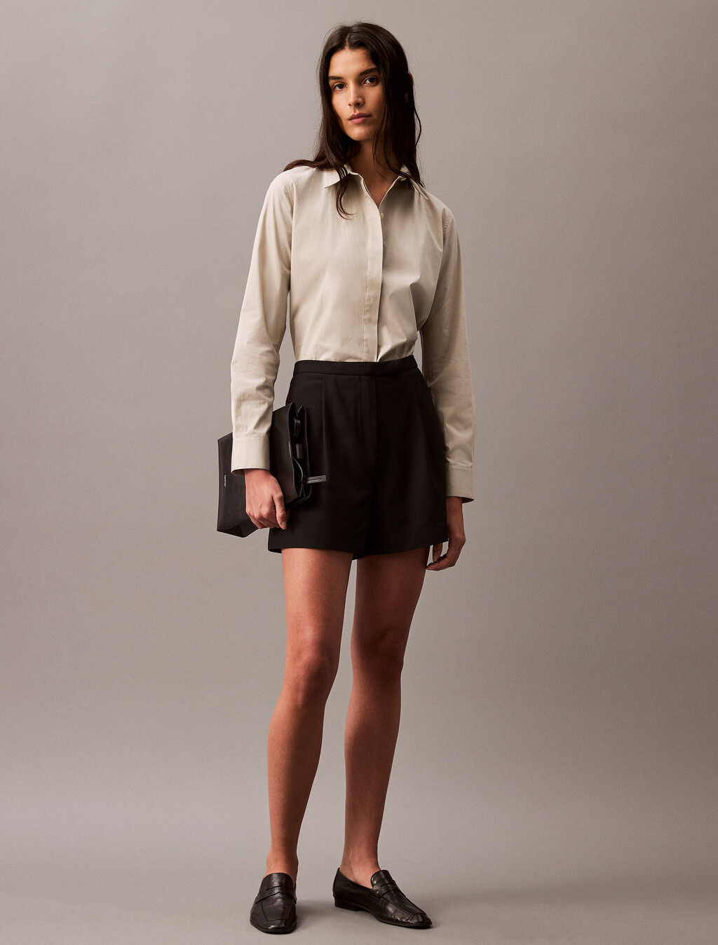 Poplin Classic Stretch Button-Down Shirt, Pussywillow Gray, hi-res