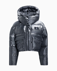 Liquid Metal Hooded Puffer Jacket, Liquid Metal, hi-res