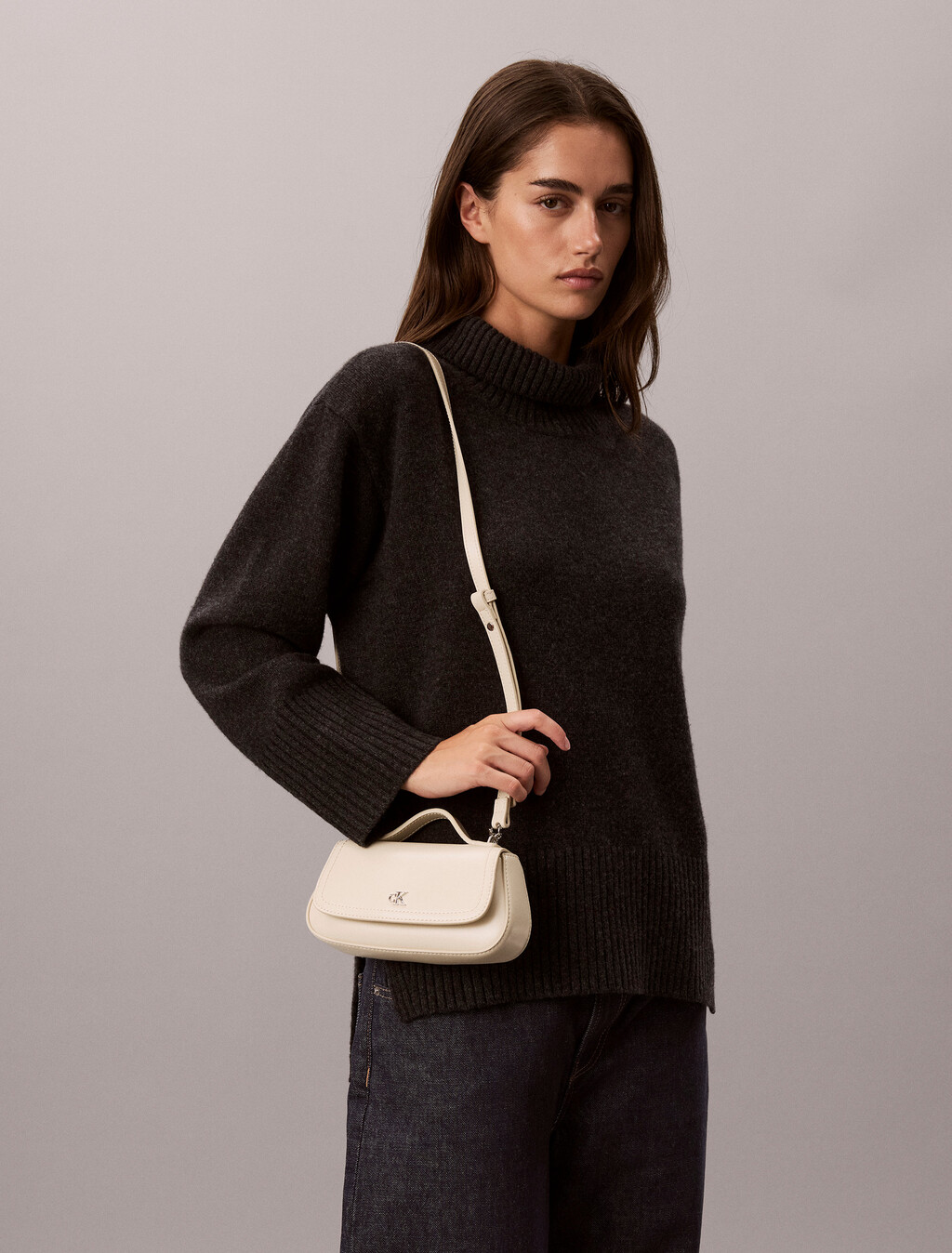 Hardware Monogram Top Handle Crossbody Bag, Light Hay, hi-res