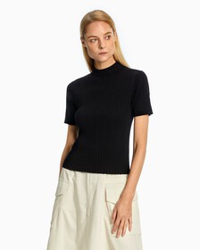 PREMIUM RIB KNIT TOP, CK BLACK, hi-res