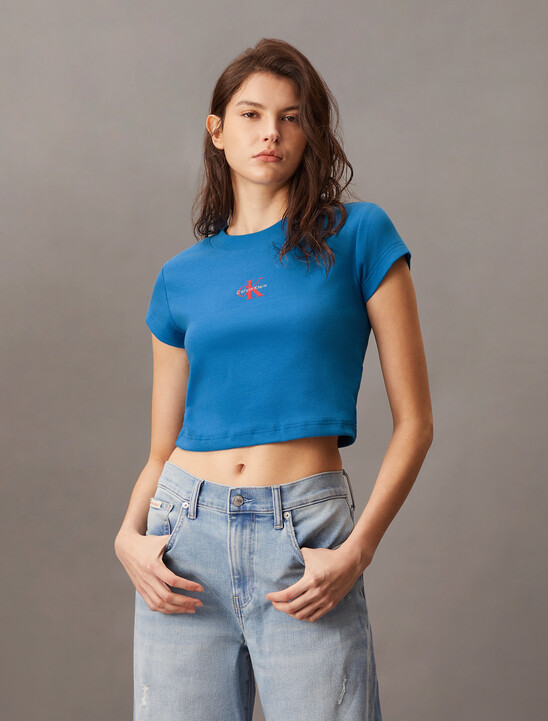Slim Cropped Monogram T-shirt