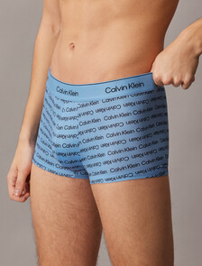Icon Cotton Stretch 限量版低腰平口內褲, CORE LOGO_SILVER LAKE BLUE, hi-res
