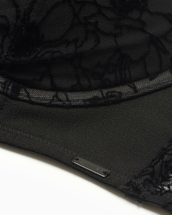 CK BLACK WILDFLOWER PUSH UP PLUNGE BRA