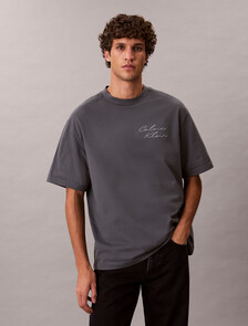 Relaxed Script Logo T-shirt, Turbulence, hi-res