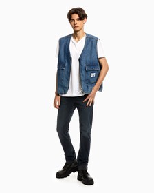 FREEFIT 修身彈性牛仔褲, Blue Black Back Embro, hi-res
