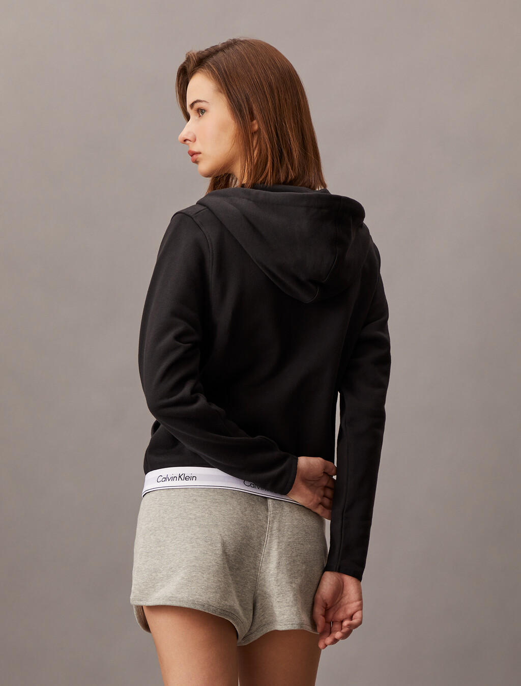Icon Cotton 拉鍊連帽衫, Black, hi-res