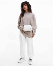 Gender Netural Monogram Long Sleeve Tee, Perfect Taupe, hi-res
