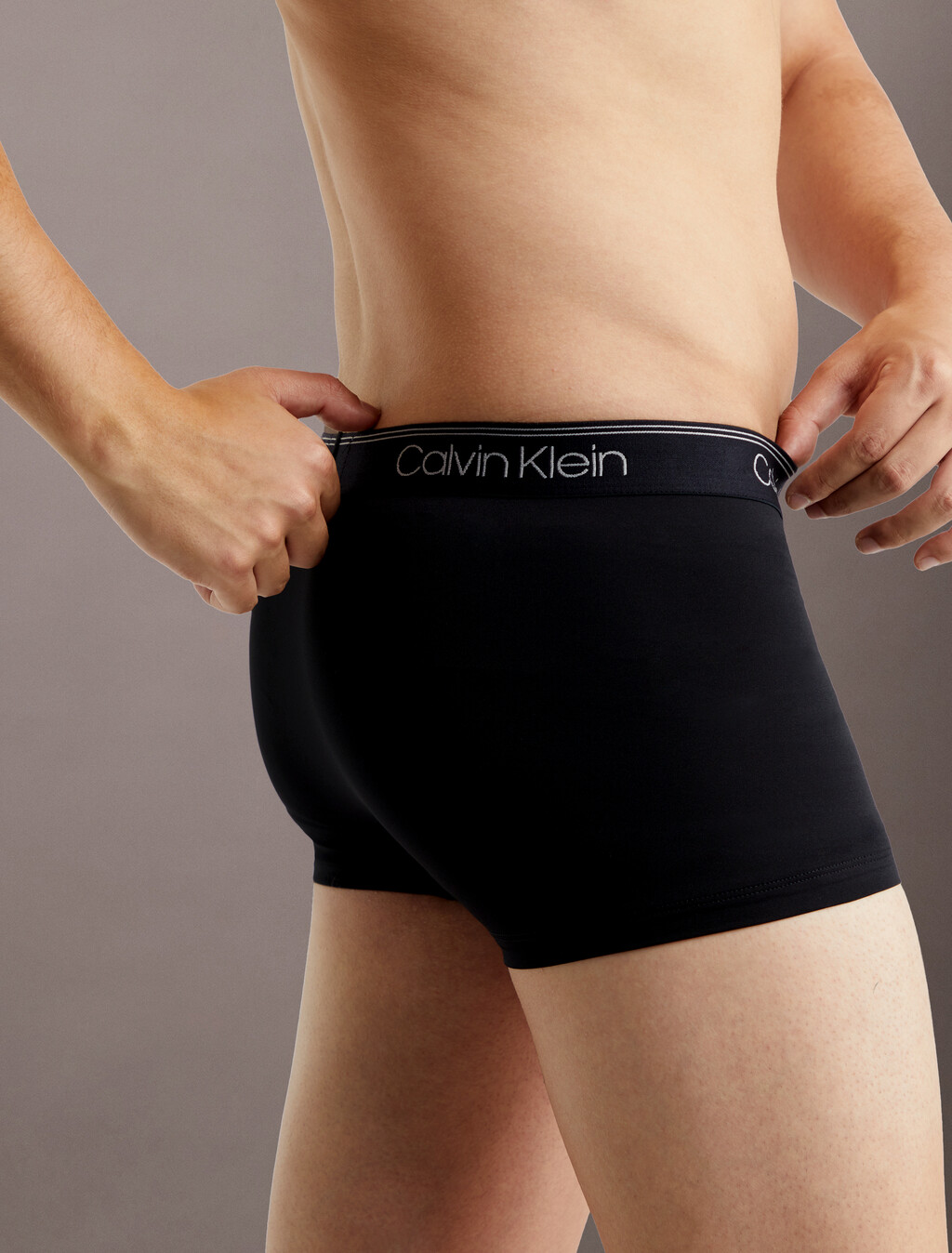 Calvin Klein Logo 低腰貼身短版四角褲 3 件組, Black, hi-res