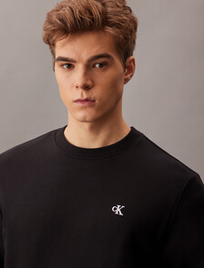 Monogram Terry Crewneck Sweatshirt, Black, hi-res
