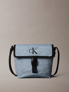 Bold Logo Nylon Small Flap Messenger, Gray Heather, hi-res