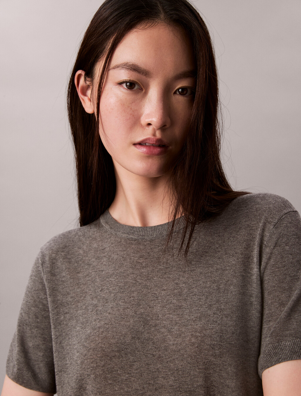 Fine Gauge Viscose Jumper, B30 Grey Heather, hi-res