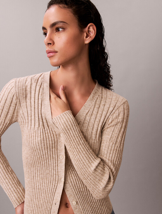 Cotton Mouline Rib Cardigan