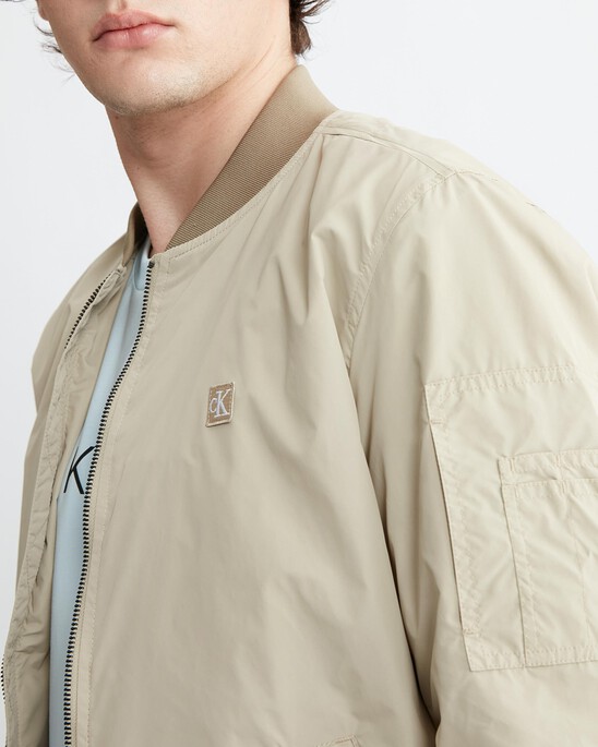 Ck Badge Nylon Bomber Jacket