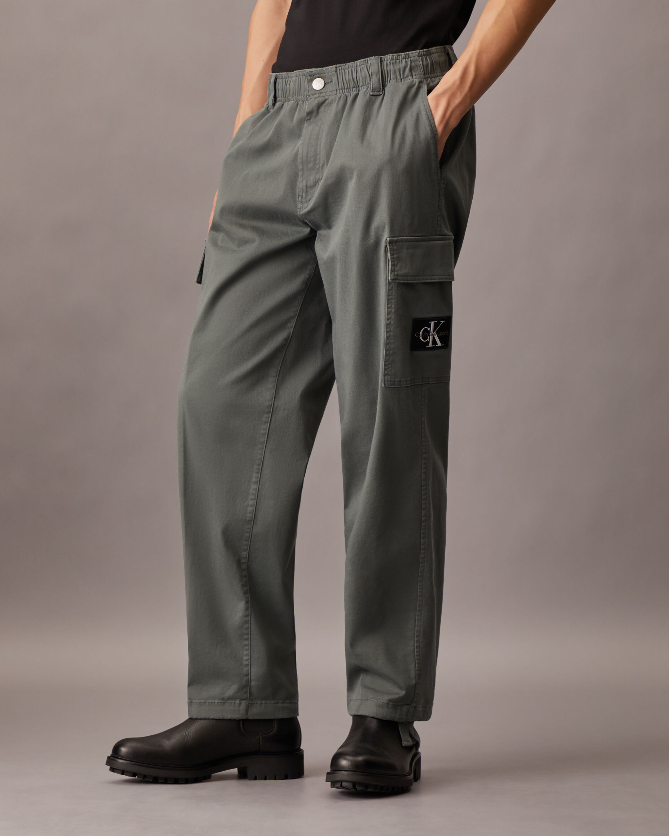 Cotton Twill Cargo Pants | grey | Calvin Klein Hong Kong