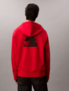 Lunar New Year Heavyweight Terry Zip Up Hoodie, Chinese Red, hi-res