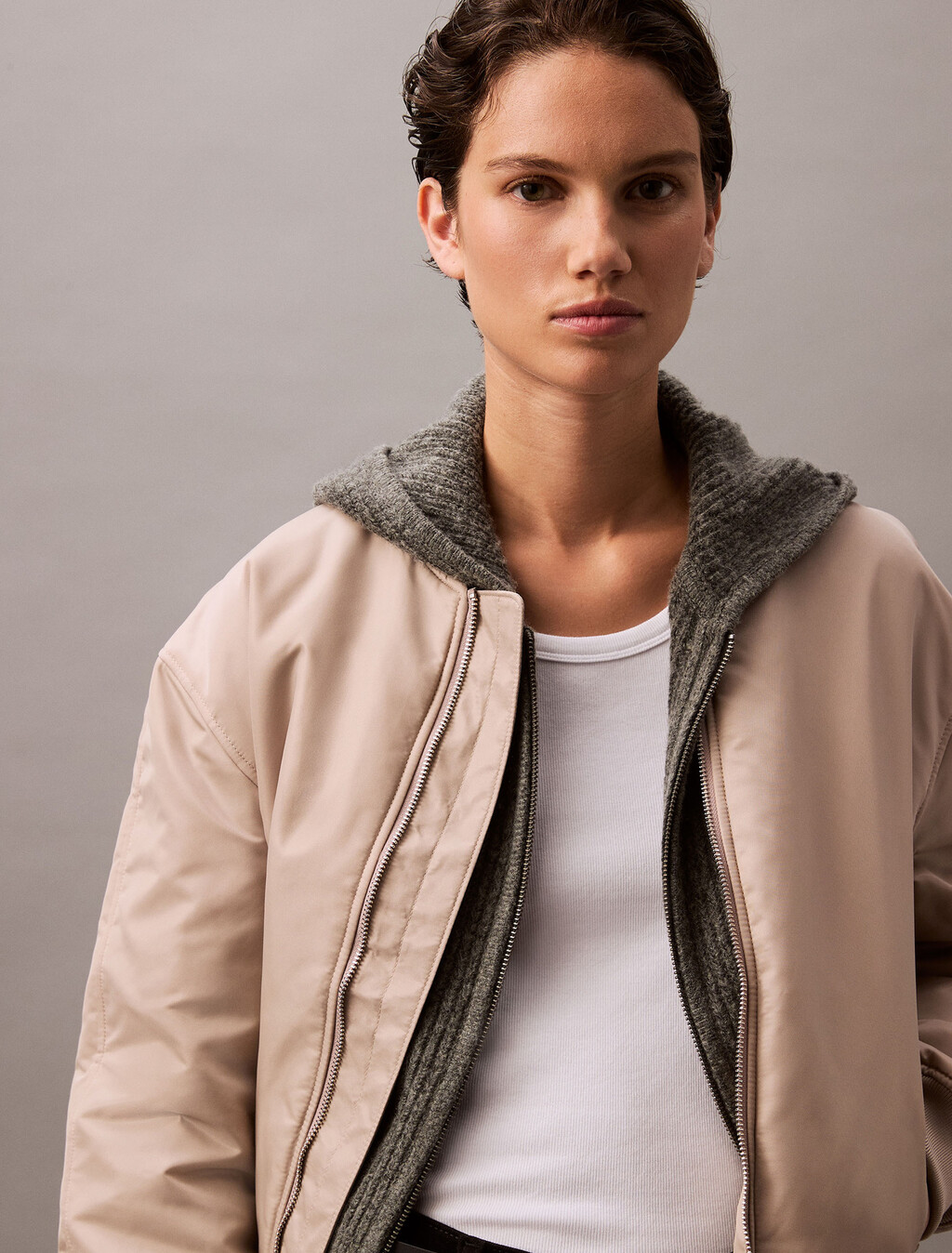 鋪棉尼龍飛行員外套, Goat, hi-res