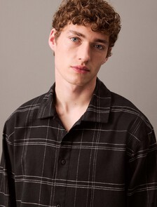 Flannel Sleep Button Down Shirt, 17770 BEAM PLAID+BLACK, hi-res