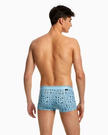 CK ONE PRINT MICRO LOW RISE TRUNKS, 10211 MORPH LOGO PRINT+FOGGY BLUE, hi-res