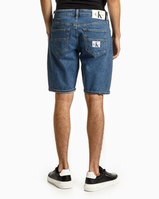 Smooth Cotton Denim Shorts, Med Blue Utility Pocket Label, hi-res