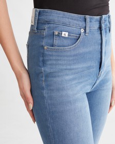 Ultimate Stretch High Rise Skinny Ankle Jeans, Bright Blue Embro Raw Hem, hi-res
