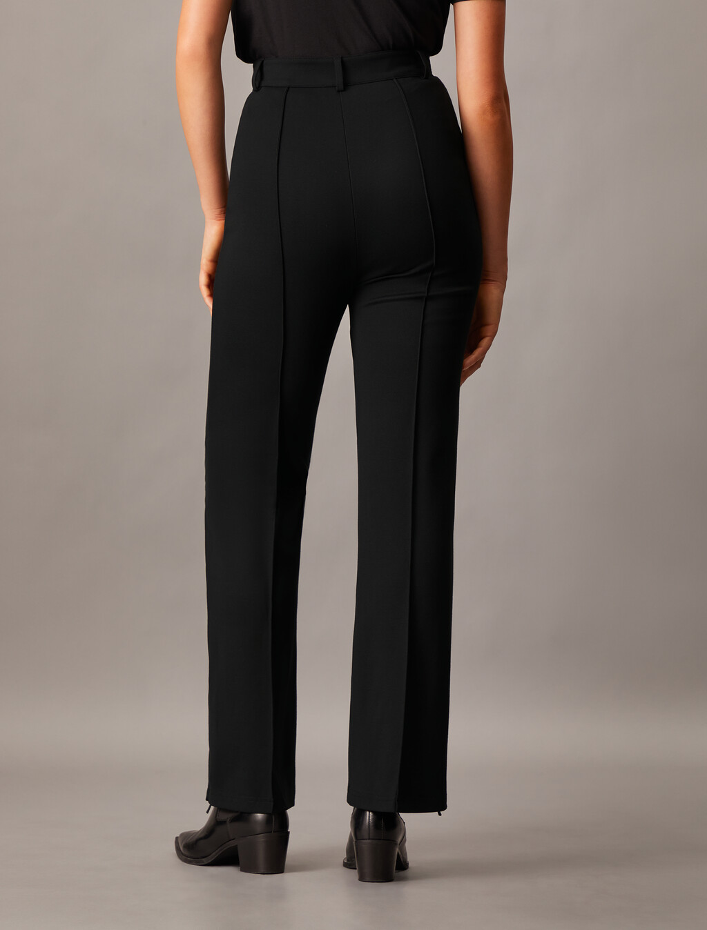 High Rise Flare Milano Pants, Ck Black, hi-res