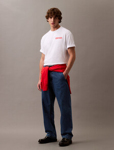 Calvin Klein 標誌印花 T 恤, Brilliant White, hi-res