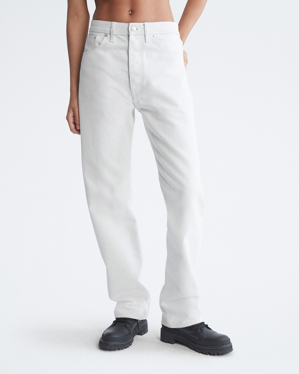 STANDARDS STRAIGHT FIT RECYCLED BOTTLE JEANS, CHALK, hi-res
