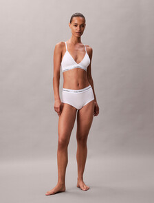 Lightly Lined Triangle Bralette - Icon Cotton Modal, White, hi-res