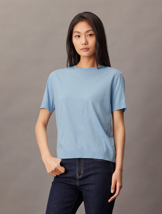 Silk Cotton Crewneck Tee