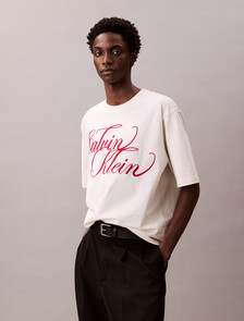 Cotton Relaxed Embroidered Graphic Tee, Snow White, hi-res