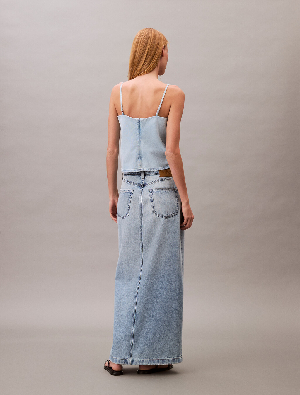 Denim Maxi Skirt, SHORELINE, hi-res