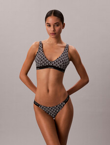 CK Icon 比基尼泳褲, 20242 ICON COTTON EMBLEM W BLACK, hi-res