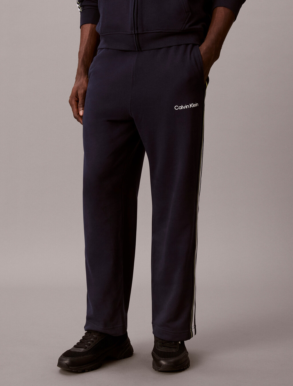 棉質混紡毛圈布束口運動褲, Shoreline, hi-res