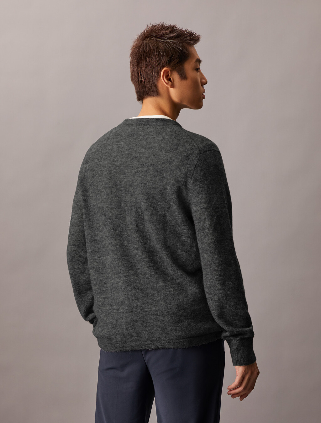 Lightweight Alpaca Blend Crewneck Sweater, Medium Grey Htr, hi-res