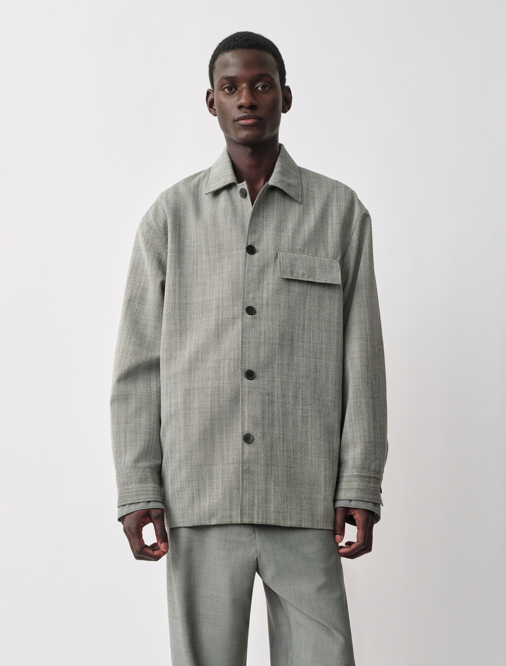 Kostas襯衫外套, GREY, hi-res