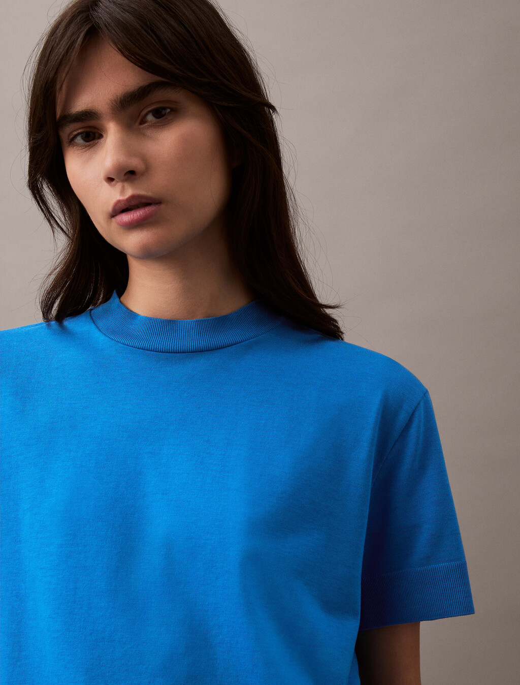 Silk Touch 絲質小高領 T 恤, Halogen Blue, hi-res