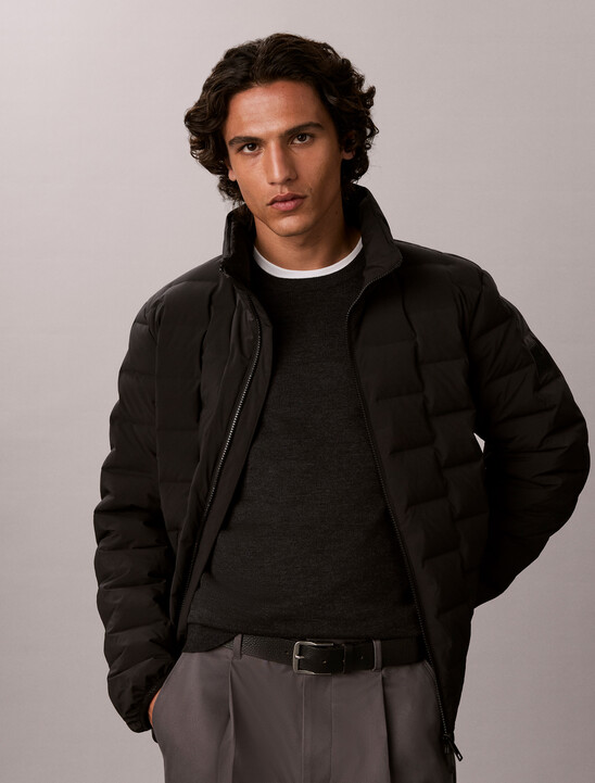 Quilted Mock Neck Down Puffer Jacket