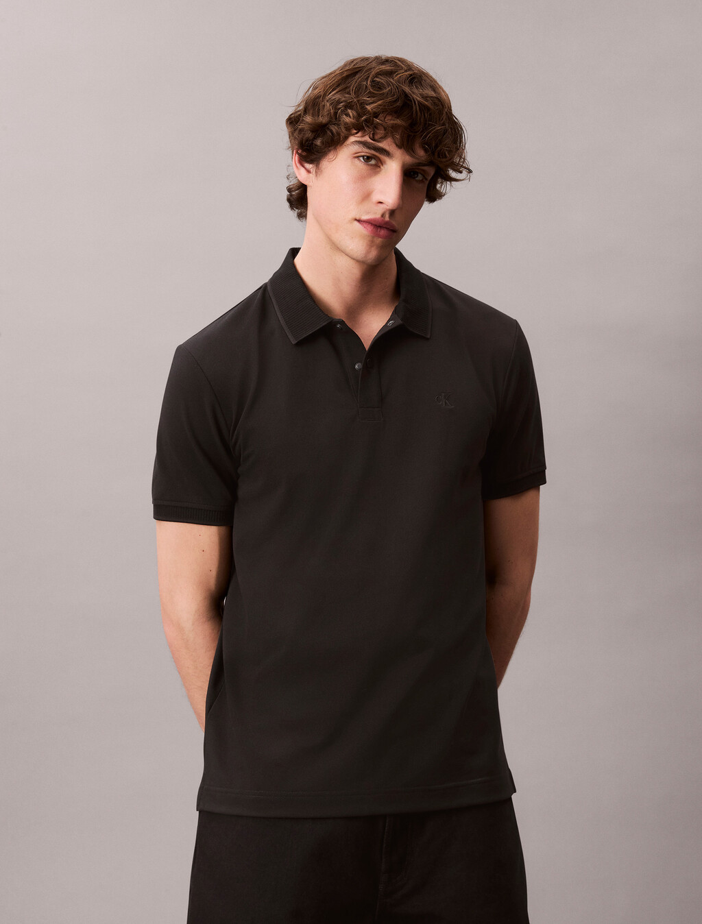 涼感標準版型 Polo 衫, Black, hi-res