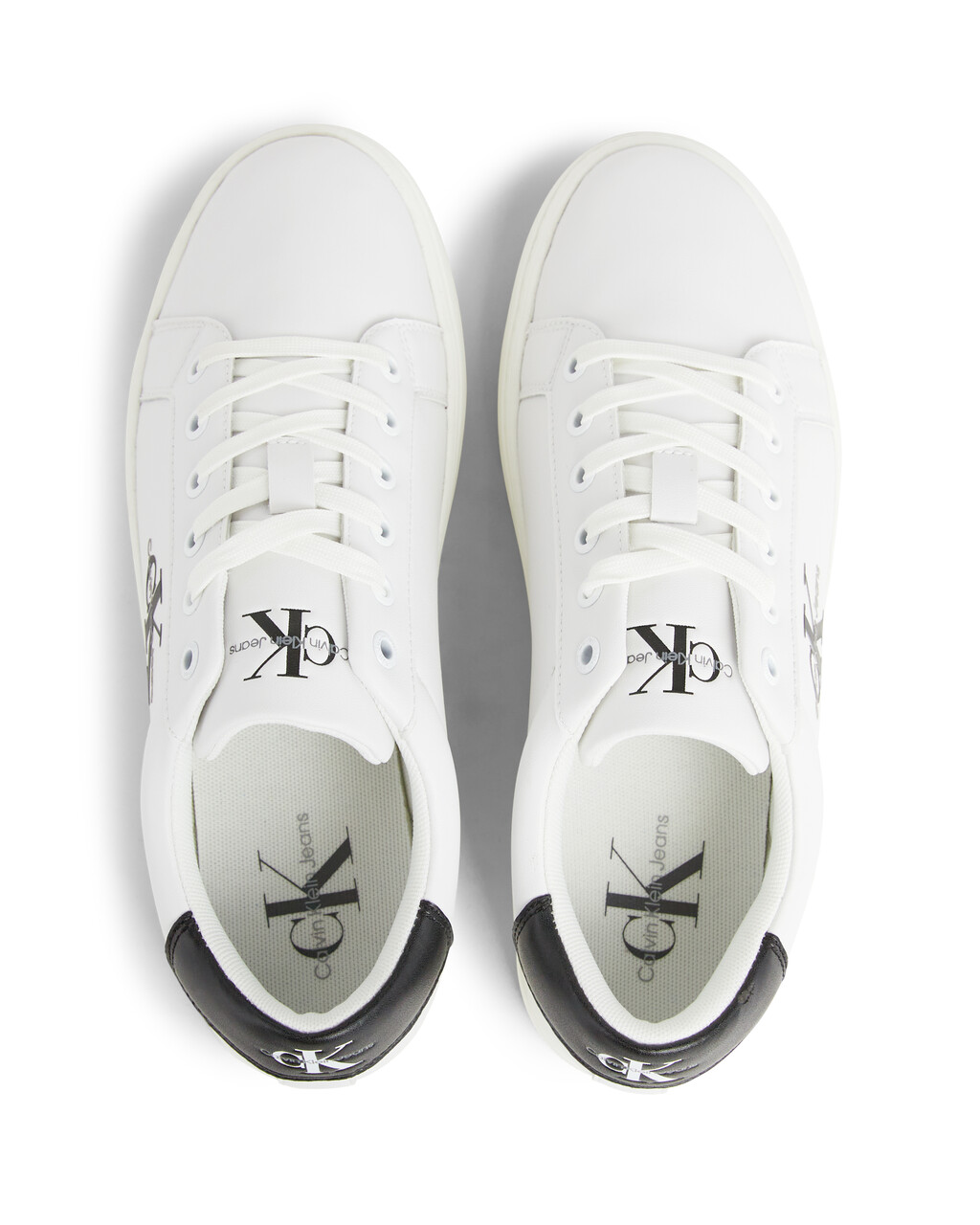 Leather Trainers, Bright White/Black, hi-res