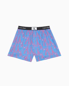 Calvin Klein 1996 梭織棉質平角內褲, Ghost Warp Logo Print+Campanula, hi-res