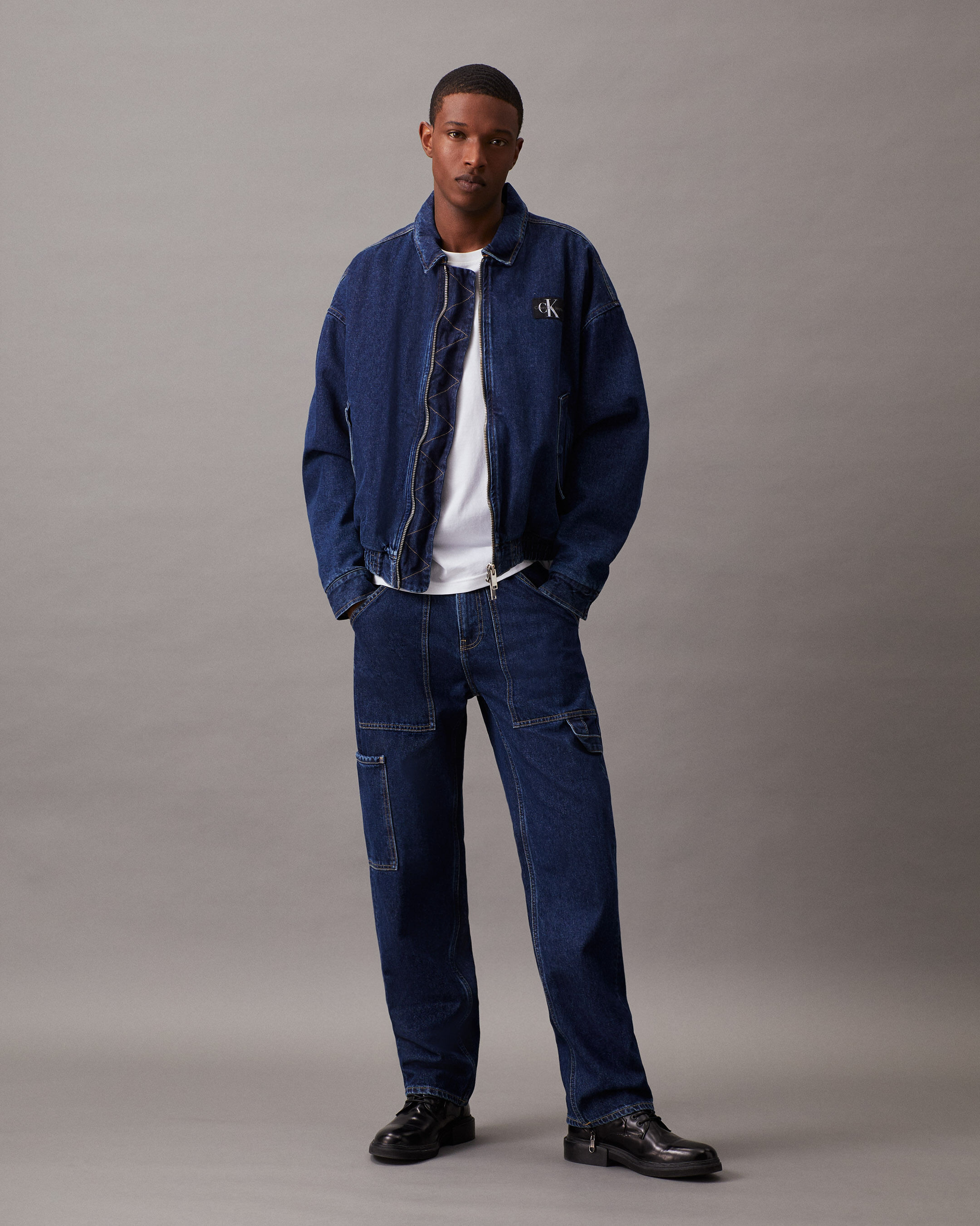 Relaxed Denim Bomber Jacket | blue | Calvin Klein Hong Kong Relaxed Denim Bomber Jacket | blue | Calvin Klein Hong Kong