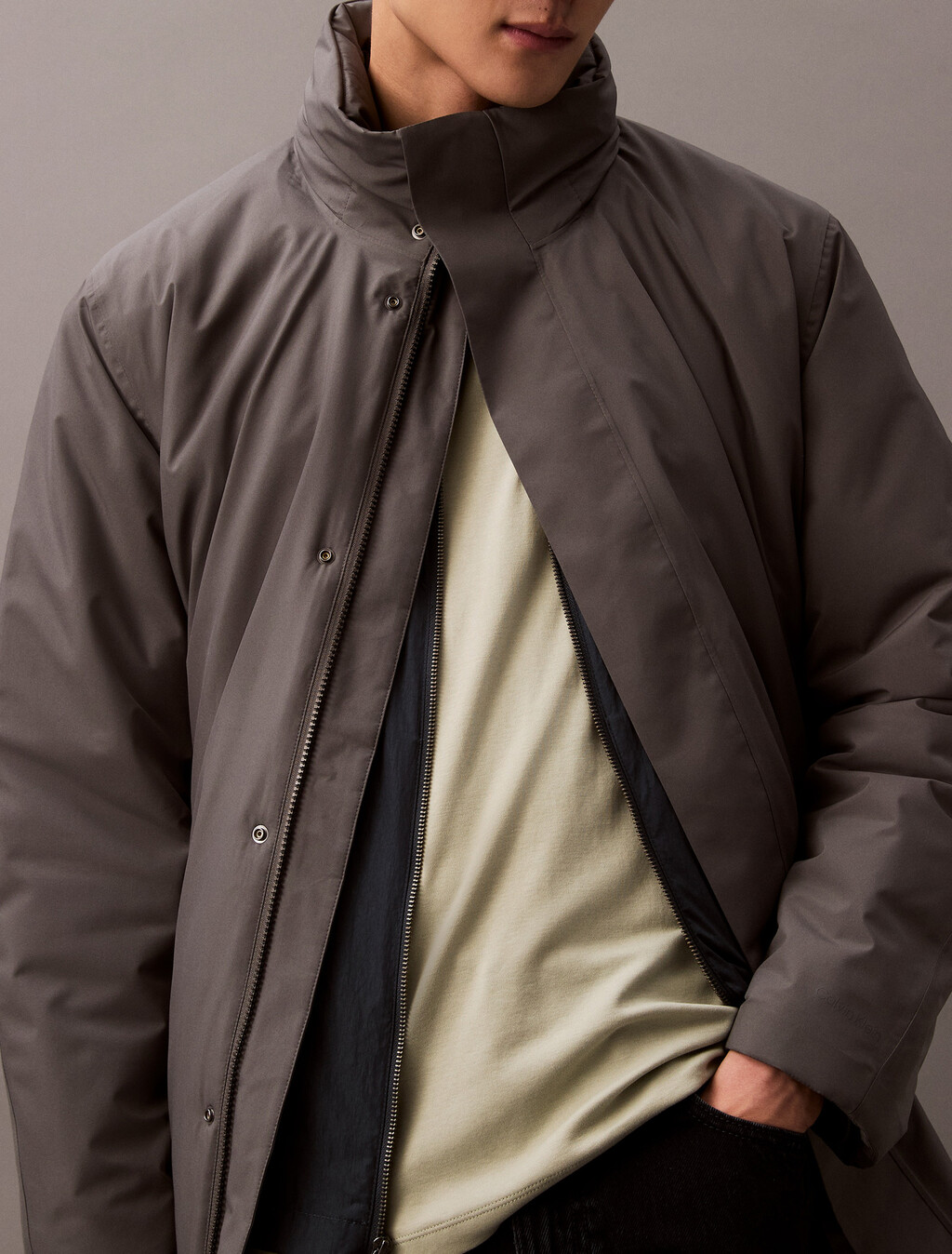 Heavyweight Mid Length Puffer Jacket, Endless Gray, hi-res