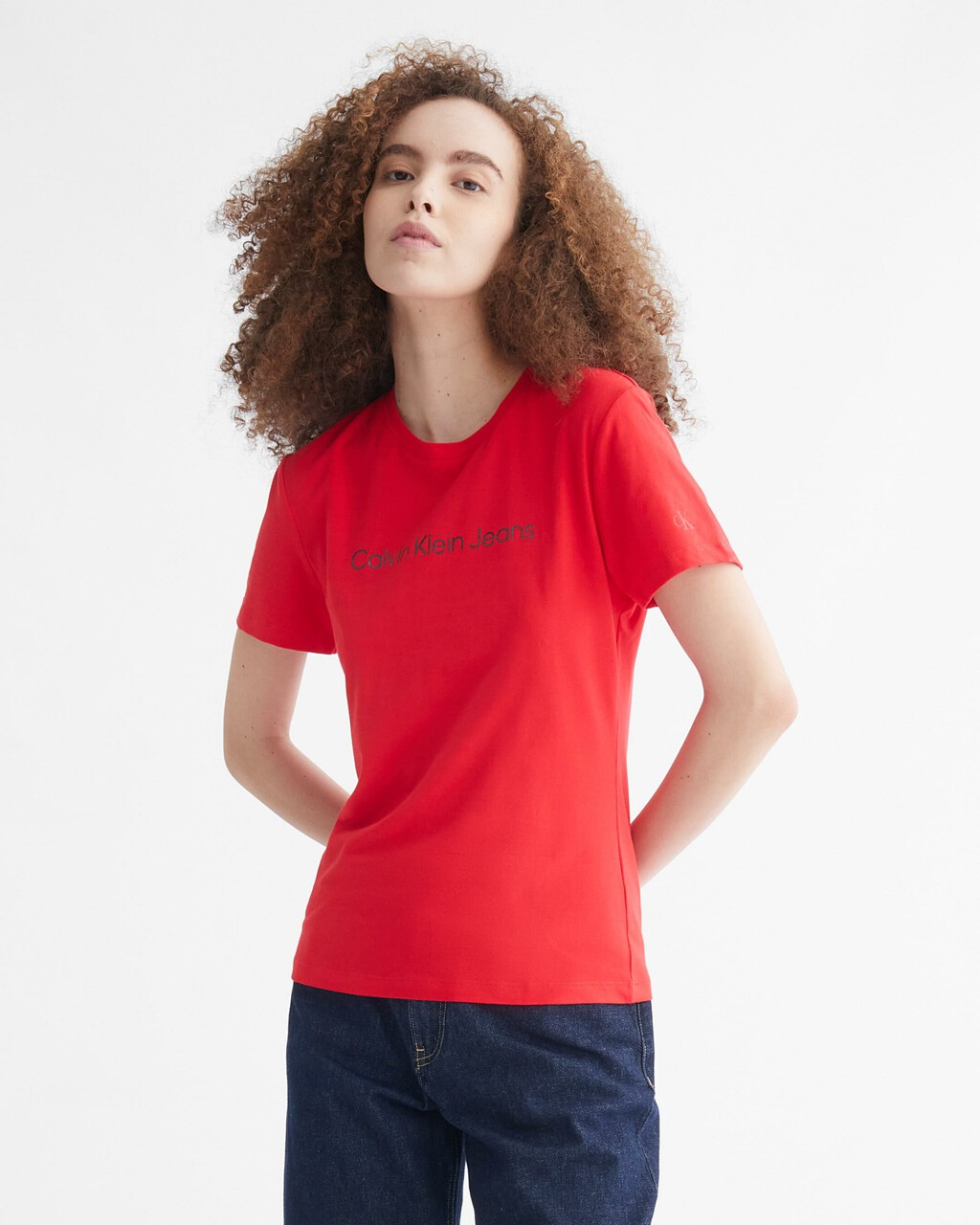 SHRUNKEN INSTITUTIONAL LOGO T 恤, CANDY APPLE, hi-res
